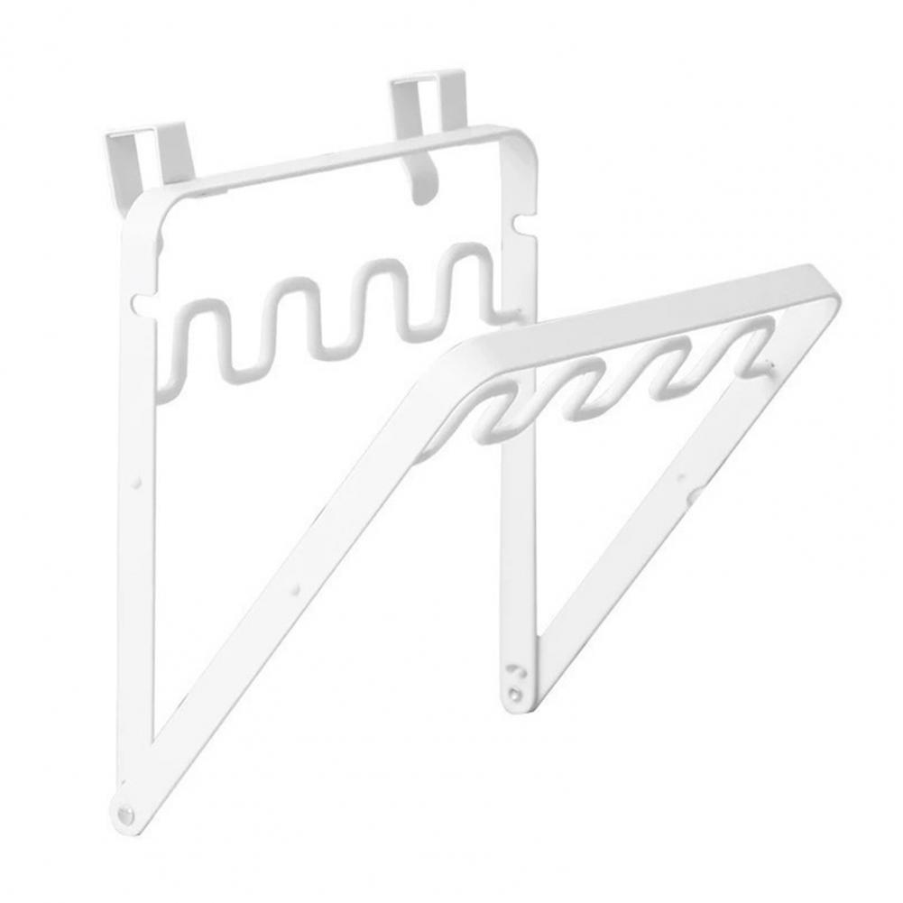 

Hanging Stainless Steel Kitchen Organizer Space-saving Kitchen Rack Foldable Trash Bag Holder for Over-cabinet Door Strong белый