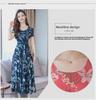 Korean Summer Floral Short-Sleeve Dress - Women's Slim Round Neck Swing Skirt