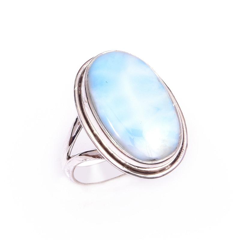 Natural Republic Larimar Gemstone 925 Solid Sterling Silver Gift Ring S.7 F7g83