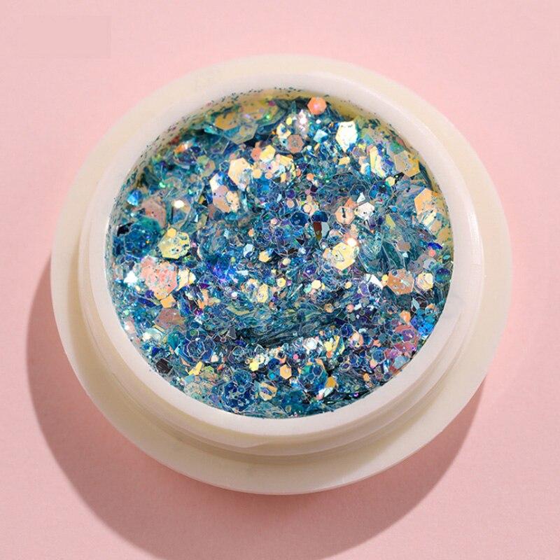 8 färger Nail Glitter Set Puder Nail Pigment DIY Flake Nail Art Dust Glitter Powder Mermaid Sequis