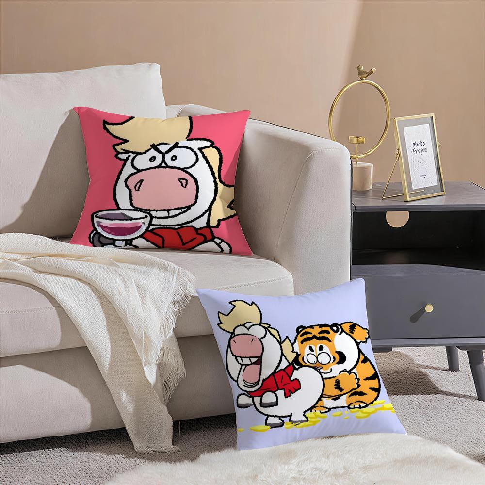 Inspired By Funny BBai Fumas patterns Cushion Cover Pillowcase Short Plush Invisible zipper Room Sofa Cushion Cover
