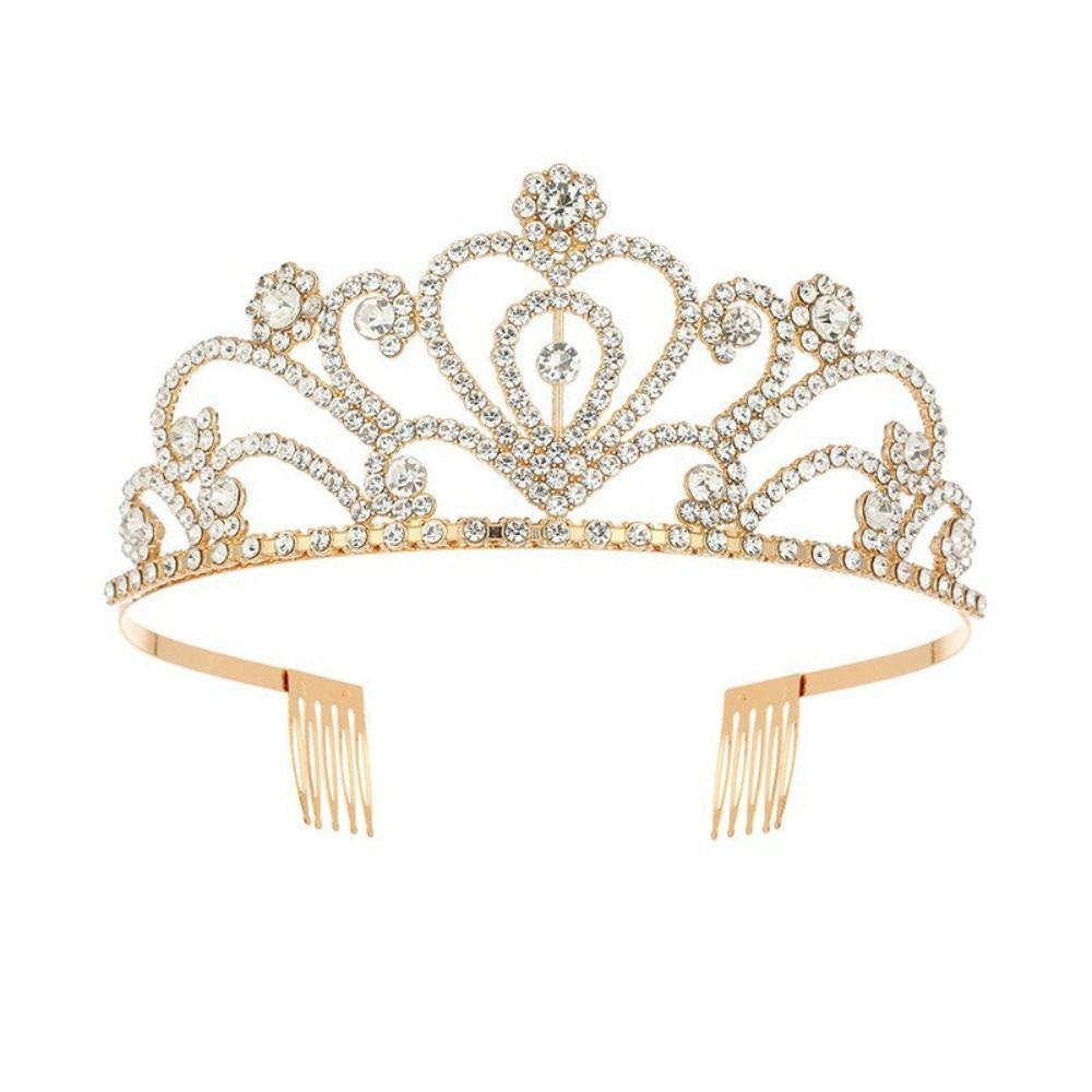 Crystal King Crown Alloy Queen Crown Headpiece Luxurious Birthday Tiara  Birthday Celebration