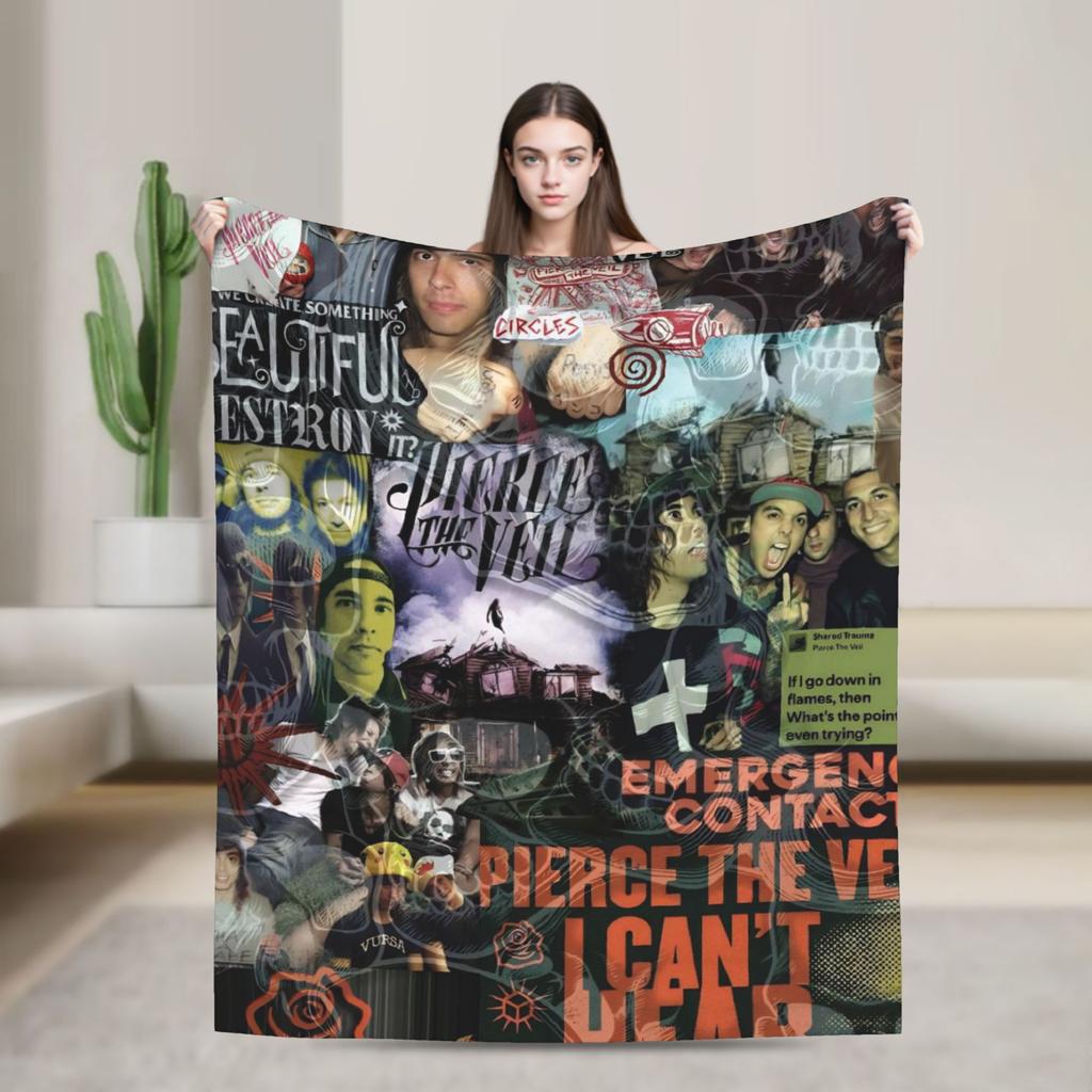 Pierce the Veils  Blankets Quality Warm Soft  Throw Blanket Winter Travel Outdoor Novelty Bedspread