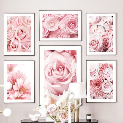 Daisy Rose Peony Butterfly Flowers Quotes Posters Prints Canvas Painting Nordic Wall Art Pictures For Living Room Home Decor