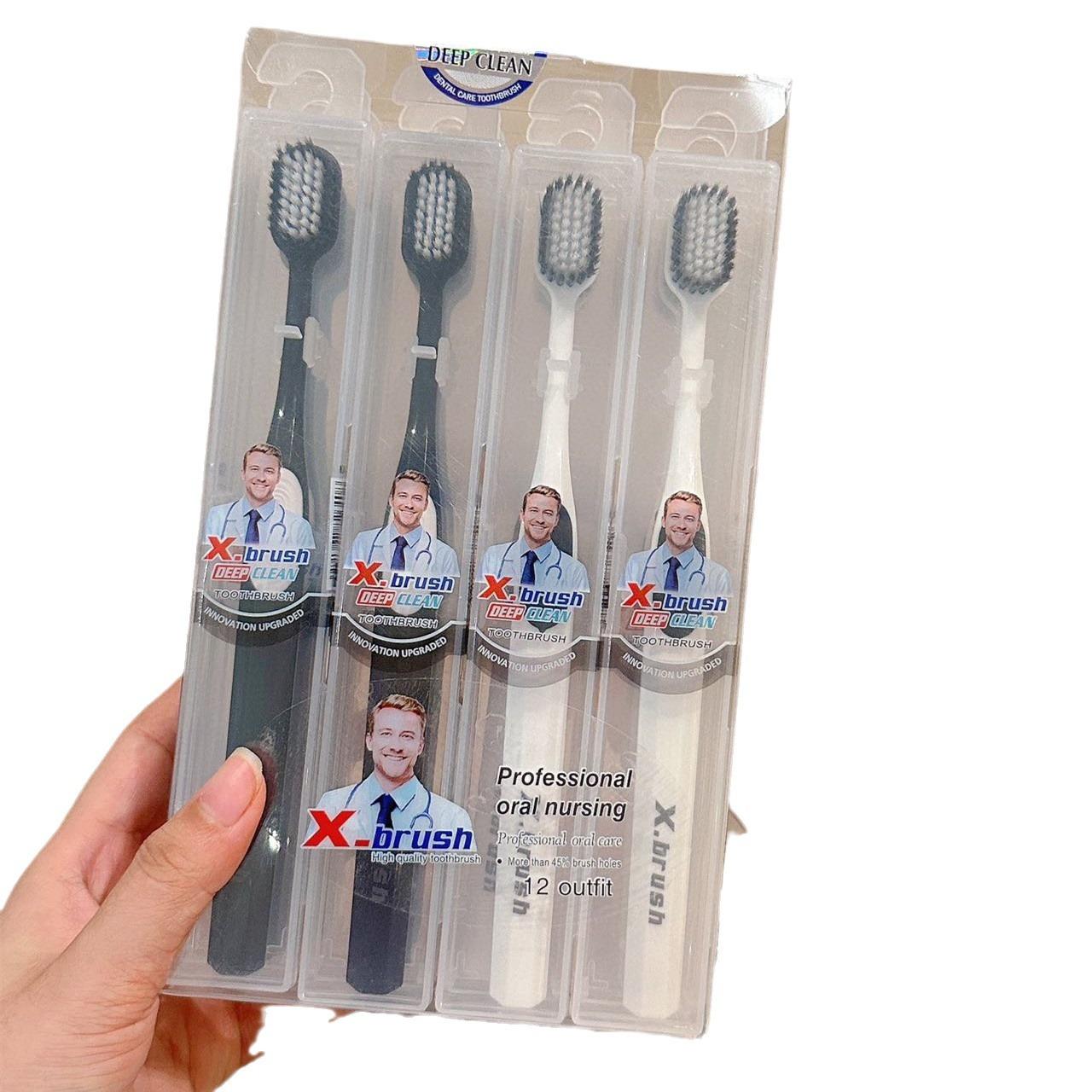 

Новая модная зубная щетка X-brush с щетиной, бамбуковая мягкая зубная щетка, упакованная для семейного путешествия, ручная зубная щетка, унисекс, подарки 2Pcs