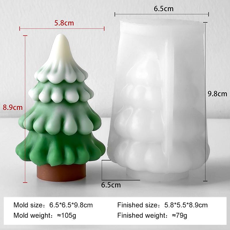 3D Christmas Tree Candle Silicone Mold Handmade Aroma Plaster Resin Ornament Molds Christmas Candle Making Supplies