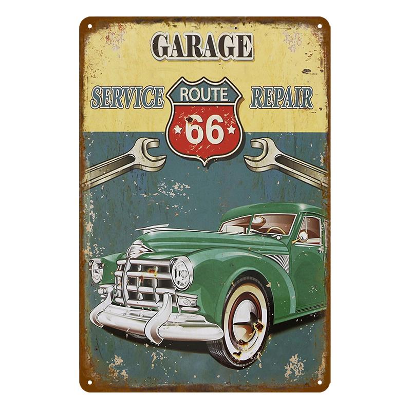 Vintage Route 66 Metal Sign House Plaque Metal Poster Tin Sign Plate Wall Posters Retro Aesthetic Room Decor Wall Art Decoration