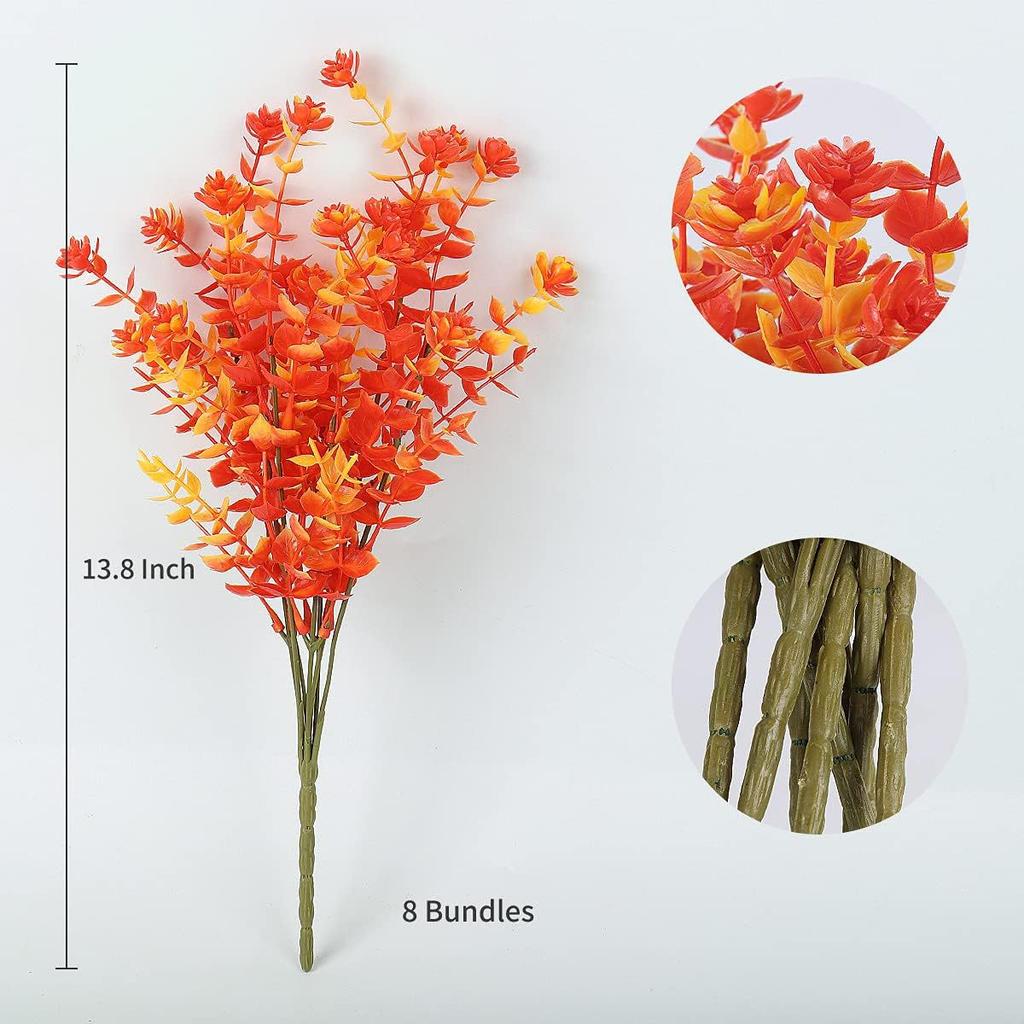 Customized Autumn Green Plants Autumn Eucalyptus Lavender Violet Fake Flower Bouquet Artificial Simulated Plant Flowers