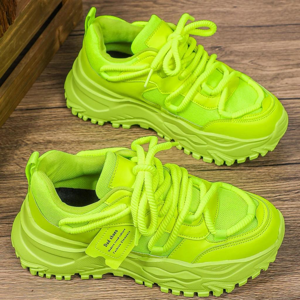 Chunky Shoes Women Trendy Platform Sneakers Height Increasing Sports Shoes Men Breathable Trainers Leisure Versatile Shoes