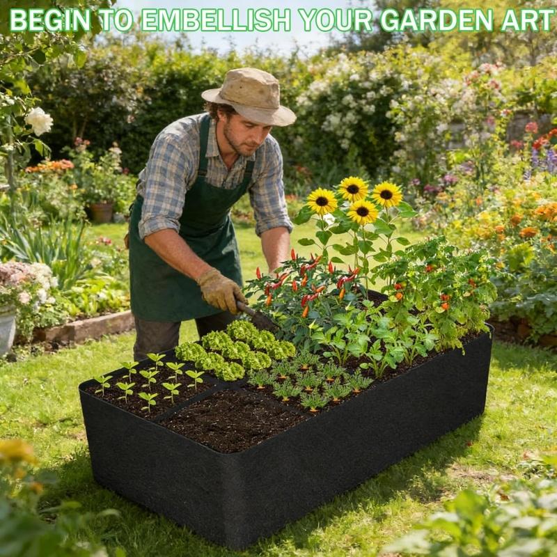 4/8 Grids Extra Large Fabric Grow Bag Garden Planter Planting Bed Vegetables Flowers Herbs