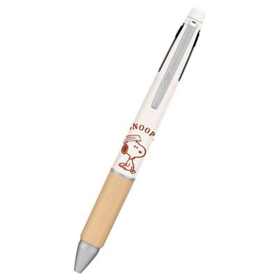 Kamio Japan Snoopy Jetstream BAMBOO Sitting Pen 057219 JETSTREAM Ink Green 4&1 Colors Black, Red, Blue,