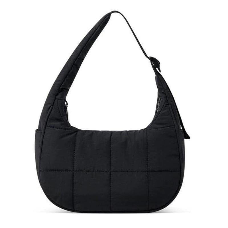 Hot-selling quilted nylon bag large capacity underarm shoulder bag down bag shoulder silk handbag 26 x 10 x 16CM