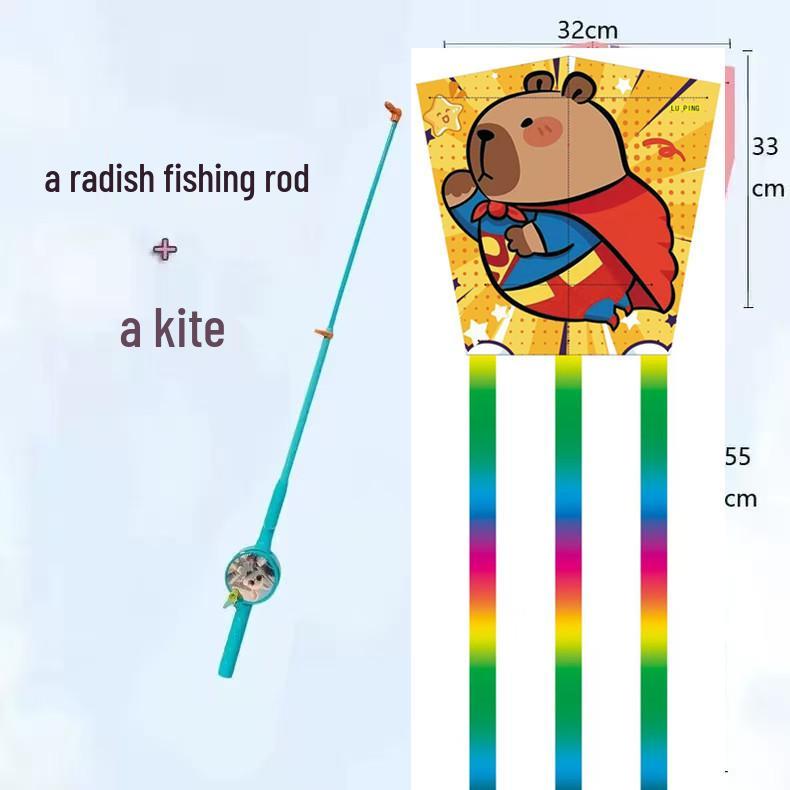 Weifang Traditional Handmade Fishing Rod Kite: Easy-to-Fly Outdoor Parent-Child Fun Kite for Adults & Children