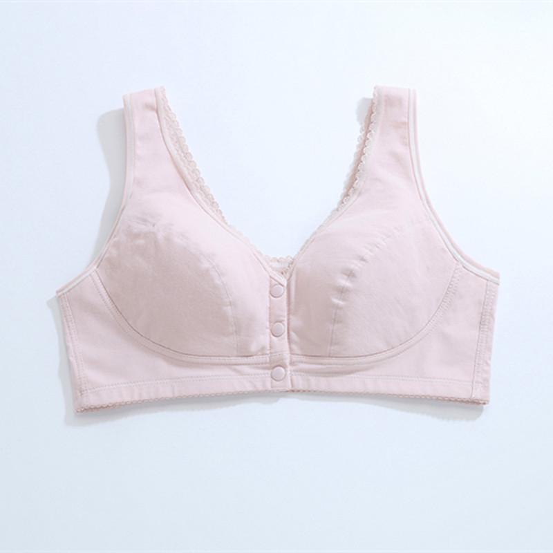 

Zhangyan Sports Wirefree Front Closure Plus Size Yoga and Sleep Bra for Middle-aged and Elderly 105B