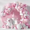 Bruiloft Verjaardag Babyborrel Geslachtsonthulling Decoraties Stofblauw Wit Ballonnenboog Slingerset