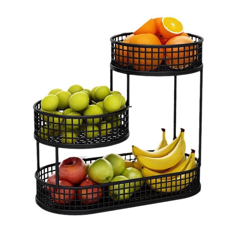 Fruit Plate Living Room Coffee Table Household Multi-layer Fruit Tray Fruit Storage Rack Place Snack Plate Light Luxury Multi-layer Fruit Basket