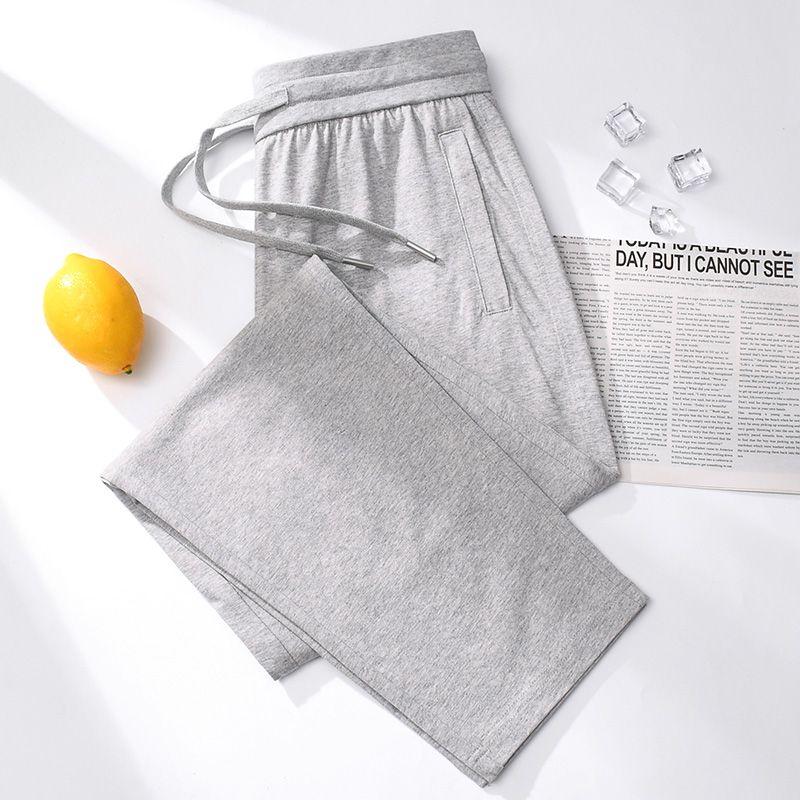 

Розовые спортивные штаны для женщин 2025 Новое поступление Летние тонкие брюки прямого кроя с высокой талией Драпированные брюки Защита от солнца Повседневные спортивные штаны Light gray XL