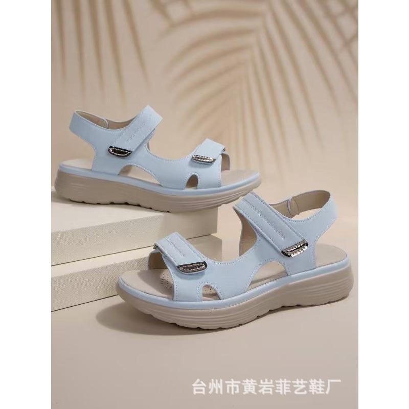 Neue Sommer-Damenschuhe Übergröße Plateau lässige Sandalen mit Klettverschluss Sandalen Damenschuhe