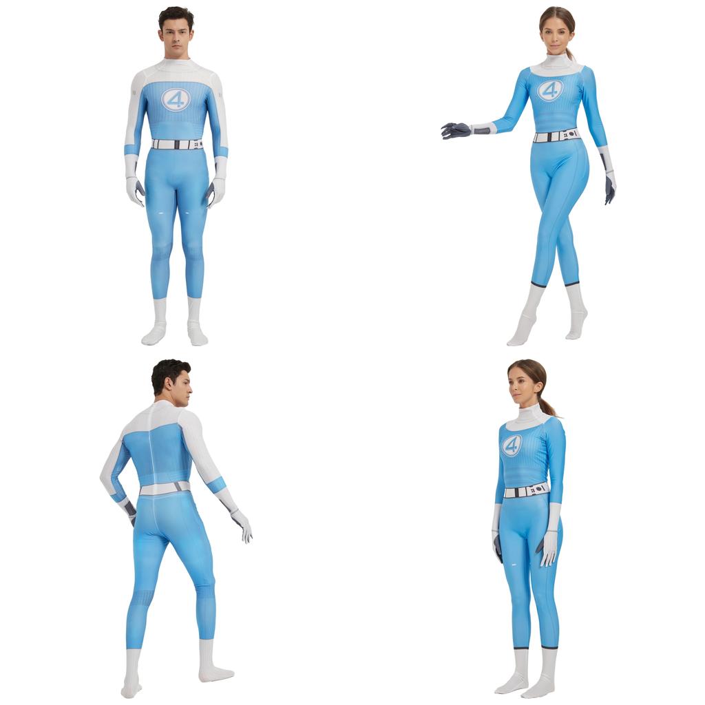 The Fantastic Four Cosplay Jumpsuit With Spandex For Game Anime Role Play