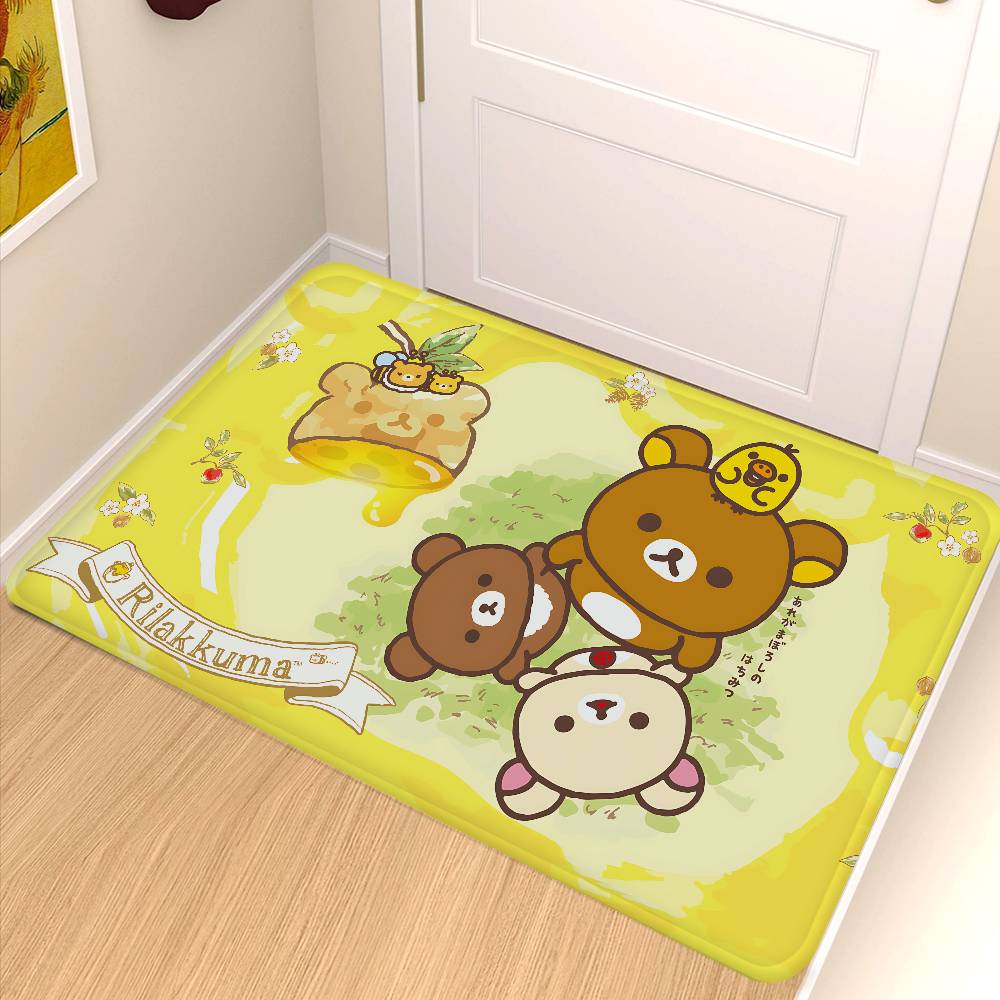 Anime R-Rilakkuma Cute Cartoon Movie Bathroom Mat Kids Room Bedroom Decoration Balcony Anti-Slip Doormat Living Room Welcome Rug