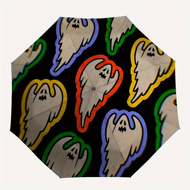 

1pc Ghost Stickers Automatic Folding Umbrella, Portable & Foldable Design with 8 Ribs, Casual Outdoor Accessory yy250805100