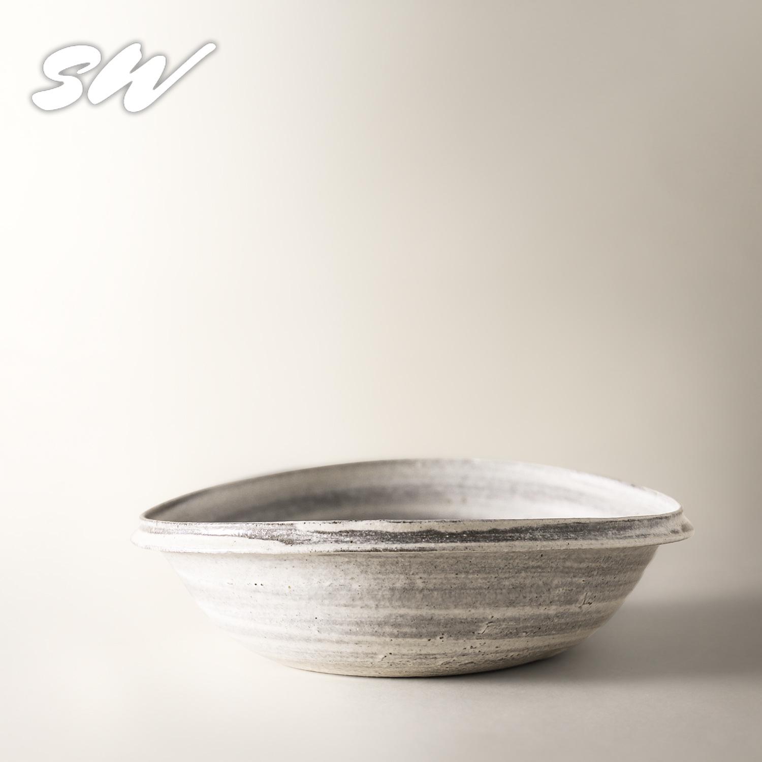 Sanwu Japanese Handmade Ceramic Soup and Noodle Bowl - Large, Retro, and Creative Tableware for Salad and Fruit