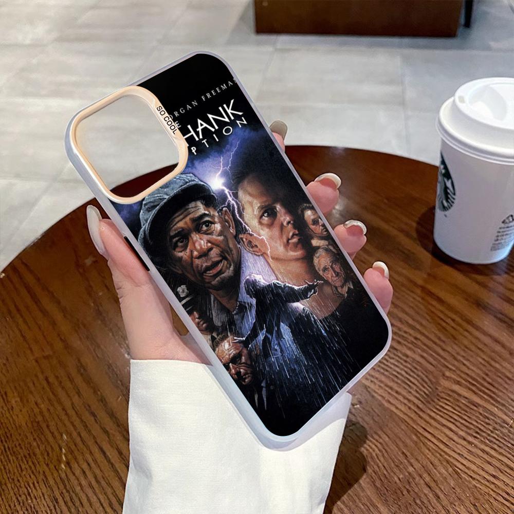 

Classic movie poster Shawshank pattern Phone Case Gradient IMD Colorful Silver Suitable case for iPhone17 16 15 14 13 12 Pro Max iPhone 15 Pro Max