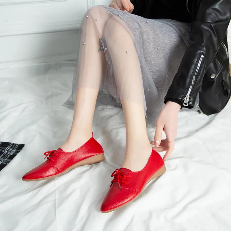 Women Spring and Autumn Shoes Solid Color Lightweight Flat Shoes Versatile Large Size Soft Casual Shoes