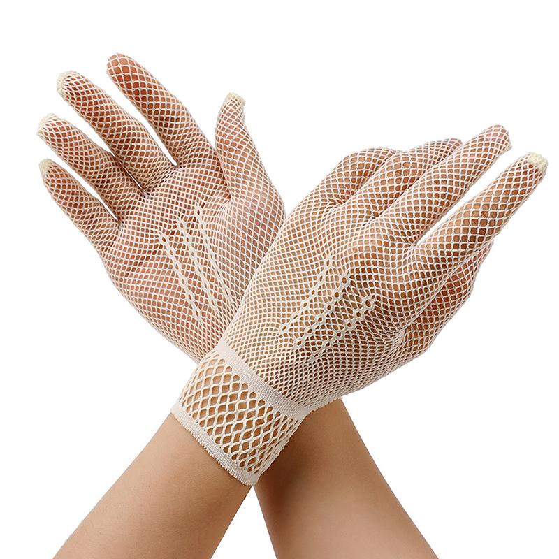 1 Pair  Sale Fishnet Mesh Glove  Women Lady Girl Glove Protection Lace Elegant Lady Style Gloves Black And White