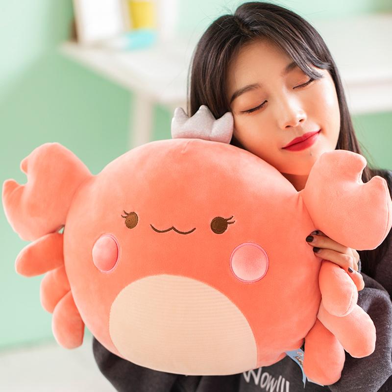 58cm Down Cotton Stuffed Crab Plush Underwater Animal Cute Little Plushie Chair Sofa Decor Toy Throw Pillow