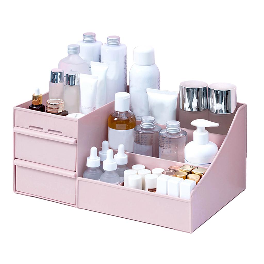 Cosmetic Storage Box Elegant Multifunctional Countertop Makeup Organizer with Drawers for School Office Art Supplies M