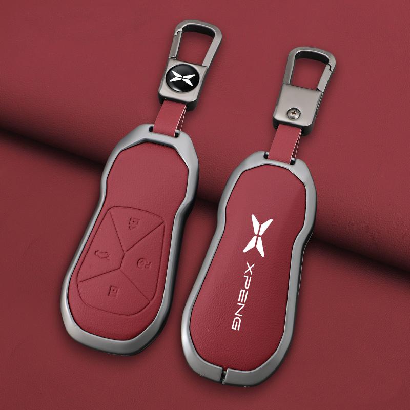 Zinc Alloy Leather Car Key Fob Cover Case for Xpeng Xpeng G6 P5 P7 G9 G3i P7i Key Case Car Remote Key Case Case