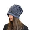 Korean Style Double Layer Graffiti Letter Frayed Women's Beanie - Breathable & Thin Postpartum Head Covering