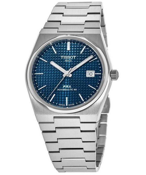 Montre unisexe Tissot PRX T-Classic Powermatic 80 à cadran bleu automatique T137.207.11.041.00 100M
