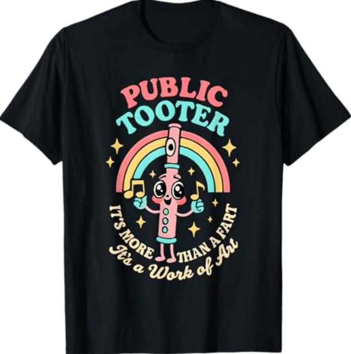 Public Tooter Funny Fart Embarrassing Adult Humor Stupid Gag T-T-Shirt 2XL