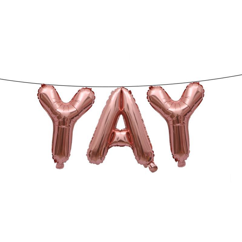 

32-Inch Large Rose Gold Letter Aluminum Film Balloon Combination Valentine S Day Love Birthday Scene Arrangement Surprise Party 32 inch YAY