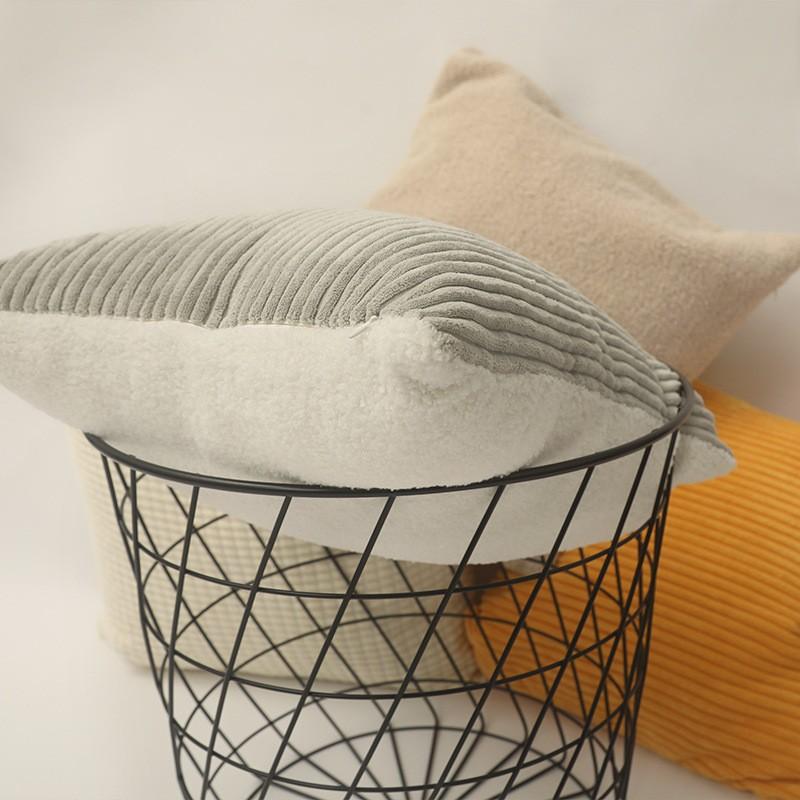 Kissenbezug im nordischen Ins-Stil Wohnzimmer Sofa Musterzimmer Spleißen Dual-Use Cord Kissenbezug für Lendenwirbelstütze