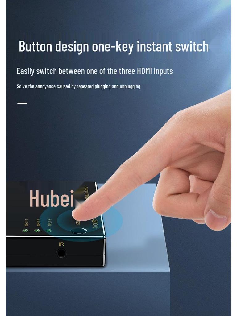 4K HDMI Switch with Remote Control: 5 in 1 Out, 3 in 1 Out, High-Definition Converter