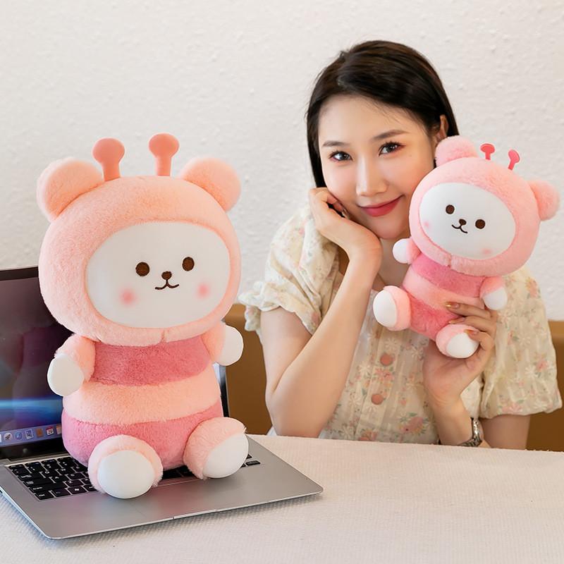 Adorable Cartoon Bee Bear Plush Toy Soft Stuffed Animal For Girls Birthday Gift