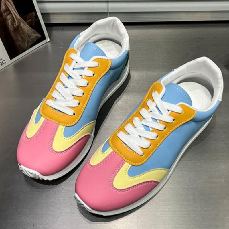 Women's Shoes, Women's Sneakers, Student Shoes, White Shoes, Low-top Round-toe Lace-up Casual Shoes