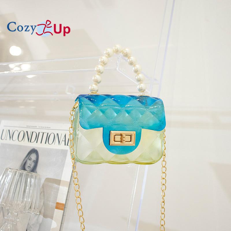 Cozy Up Transparent Jelly Bag Pearl Women's Handbag Candy Color Crossbody Bag