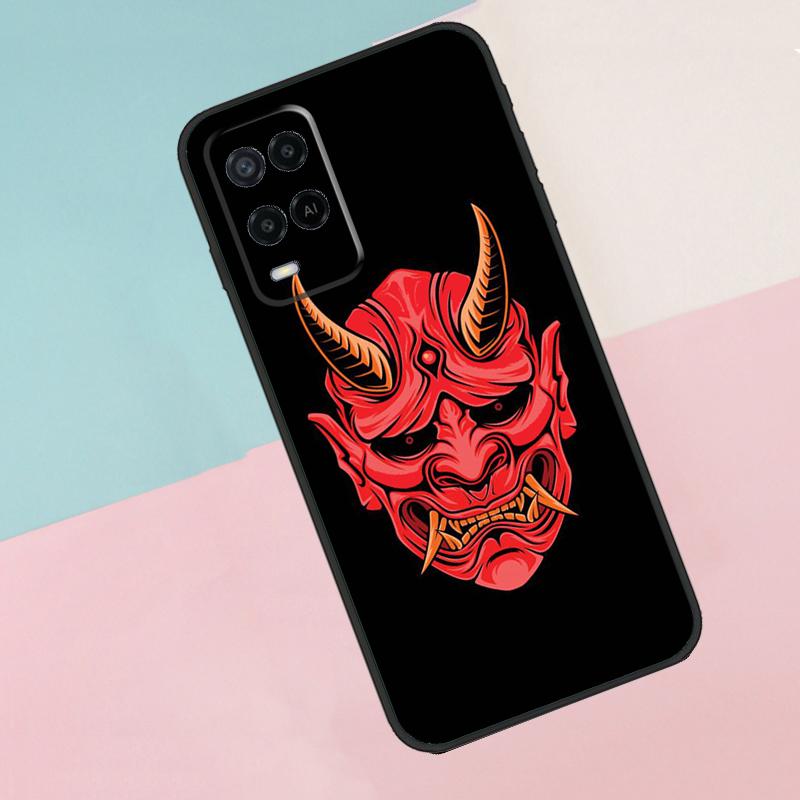 Japanese Samurai Oni Mask For Oppo A17 A77 A60 A74 A94 A54 A18 A38 A58 A78 A98 A40 A80 A16 A76 A96 A15 A57S Phone Case