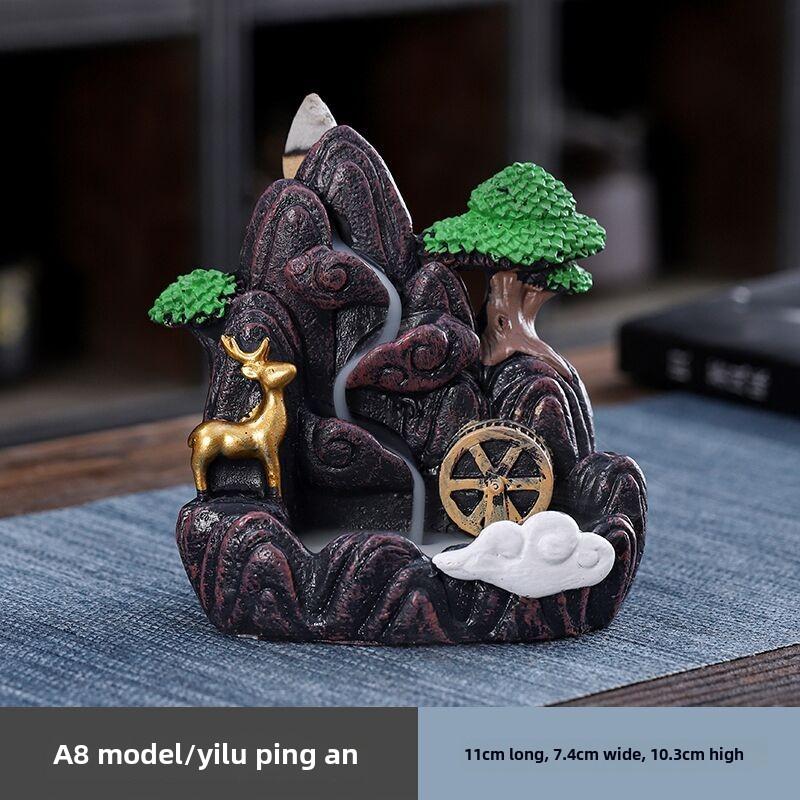 Kreativer kleiner Reflux-Räucherbrenner aus Harz für die Inneneinrichtung, keine separate Lieferung des Räucherwerks