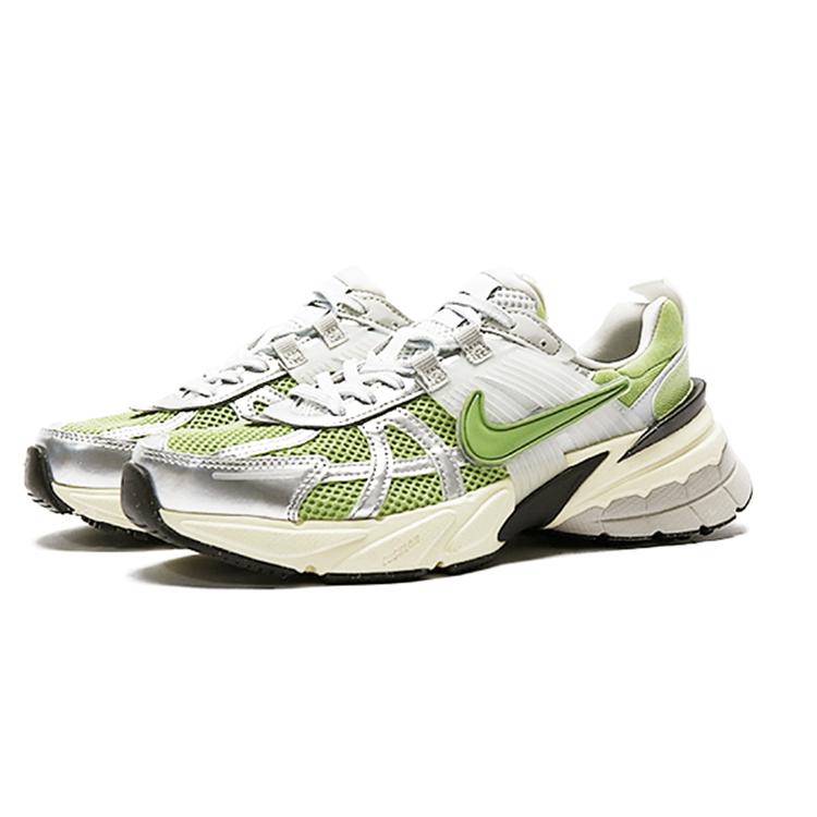 Nike V2K Run Dämpfung Rutschfest Atmungsaktiv Niedrig geschnitten Freizeit Laufschuhe Damen Grün Silber FD0736-100(Team15-)