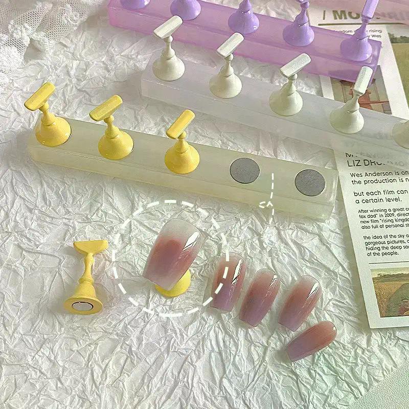 1 Set Gel Unghie Finte Tips Allenamento Display Supporto Base Smalto Cristallo Colorato Nail Art Strumenti Manicure