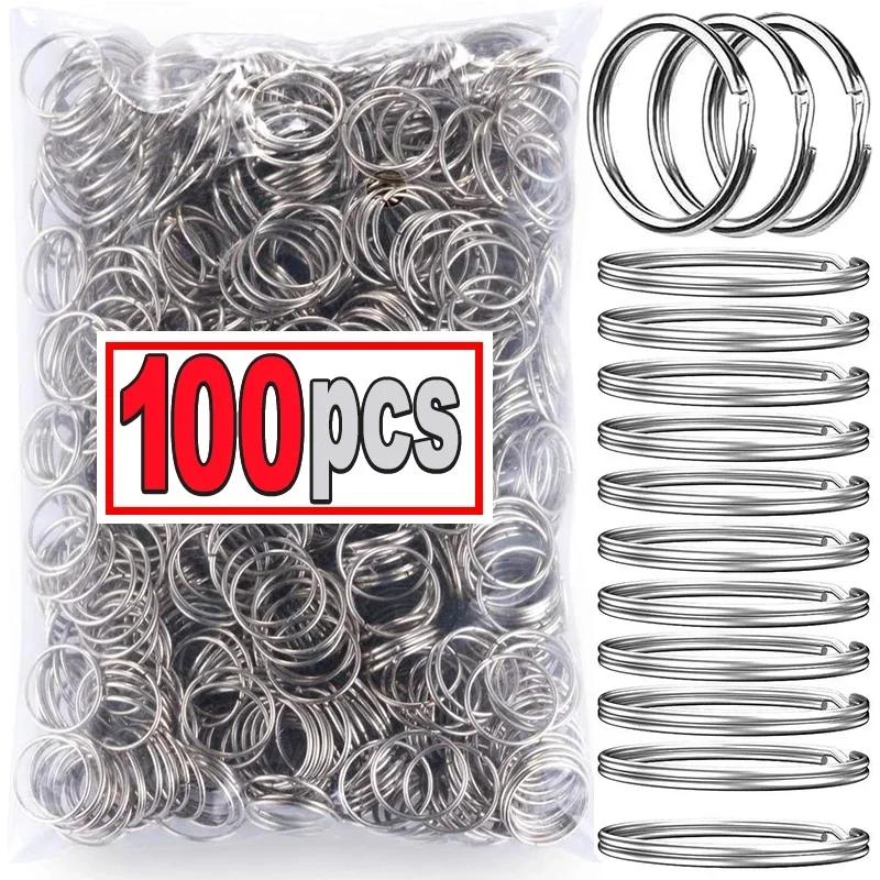 

20/100pcs Stainless Steel Key Ring Key Chain 25mm Round Flat Round Split Keychain Polished Metal Blank Circle For DIY Findings 20pcs серебряный