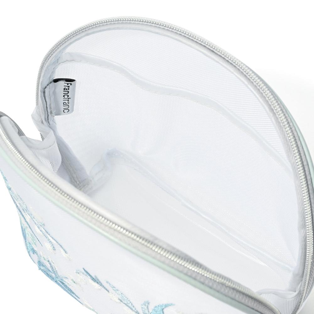 Franc Franc Japan MeSh Embroidered Pouch S Light Blue
