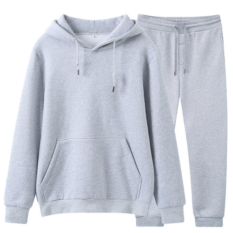 Mens Casual Sport Tracksuit Couples Solid Color Hoodie Set Long Sleeve Sweatpants Winter Outfit