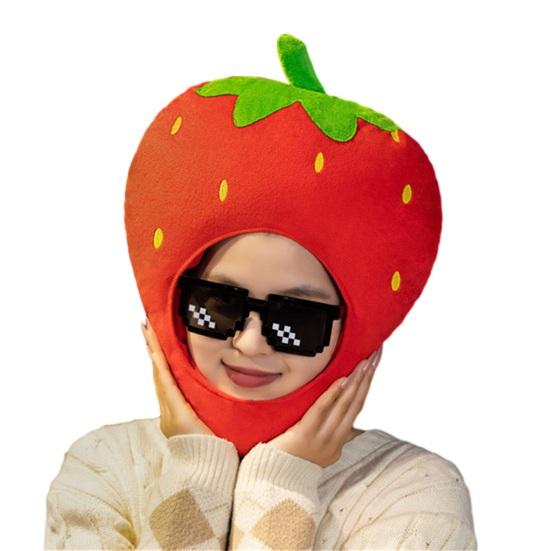 Foto clona Jasné barevné tvar ovoce jídlo Měkká plyšová pokrývka hlavy Otvor pro obličej Kostým internetové celebrity Párty rekvizita