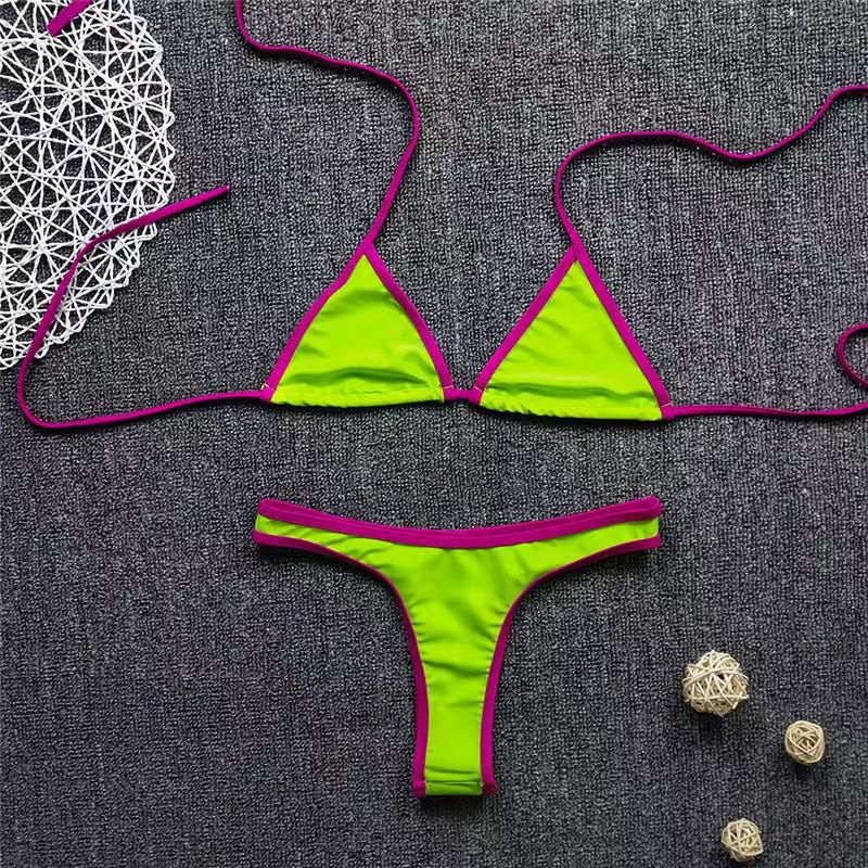 Evropské a americké vícebarevné sexy bikiny bez zad